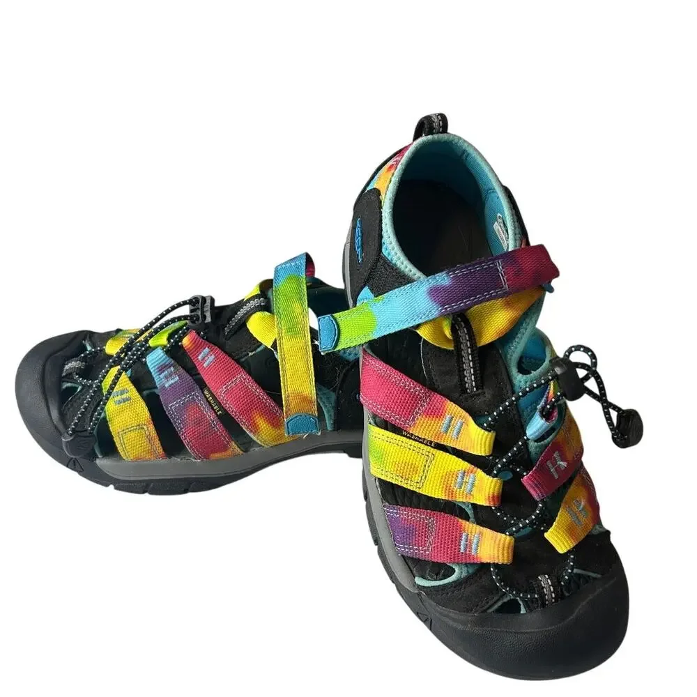 Keen Newport H2 US size 6 Unisex sandals colorful tie-dye straps and rubber toe